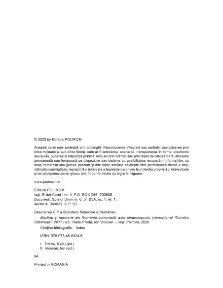 Martiriu şi memorie din România comunistă