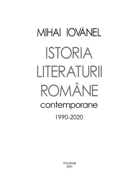 Istoria literaturii române contemporane 1990-2020