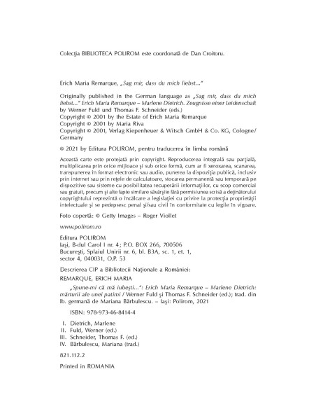 Spune-mi că mă iubeşti... Erich Maria Remarque