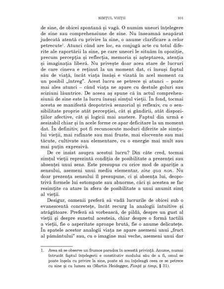 Despre simţul vieţii