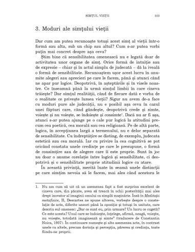 Despre simţul vieţii