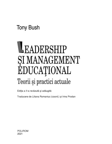 Leadership şi management educaţional Leadership şi management educaţional