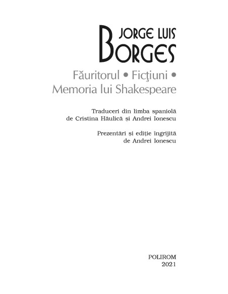 Făuritorul * Ficţiuni * Memoria lui Shakespeare