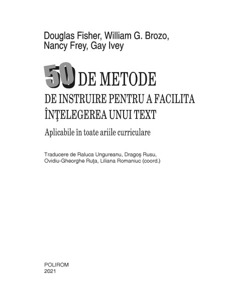 50 de metode de instruire pentru a facilita înţelegerea unui text