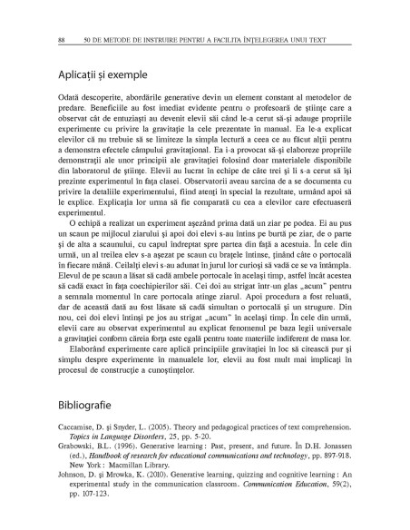 50 de metode de instruire pentru a facilita înţelegerea unui text