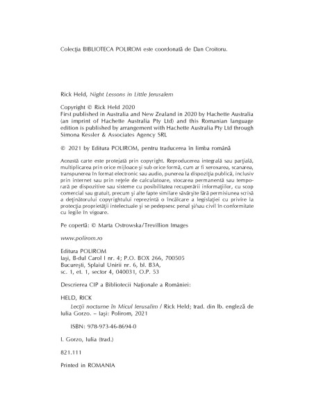 Lecţii nocturne în Micul Ierusalim