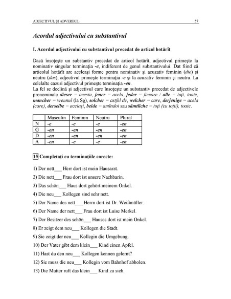 Limba germană. Exerciţii de gramatică şi vocabular