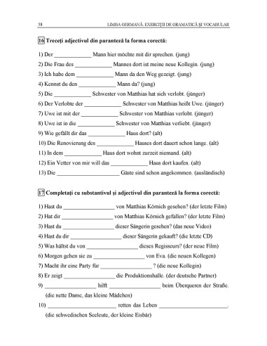 Limba germană. Exerciţii de gramatică... Limba germană. Exerciţii de gramatică...