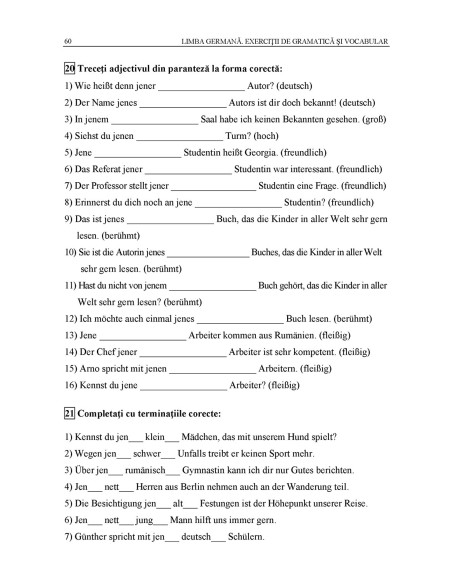 Limba germană. Exerciţii de gramatică şi vocabular
