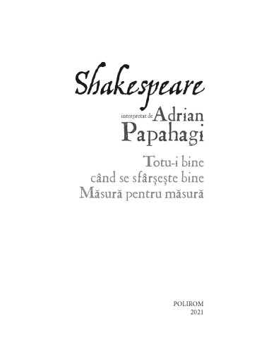 Shakespeare interpretat de Adrian...