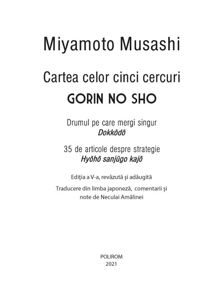 Cartea celor cinci cercuri. Gorin no Sho