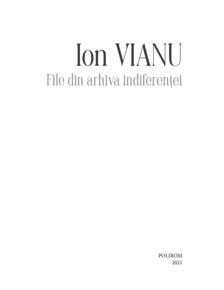 File din arhiva indiferenţei