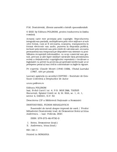 Însemnări de iarnă despre impresii de...