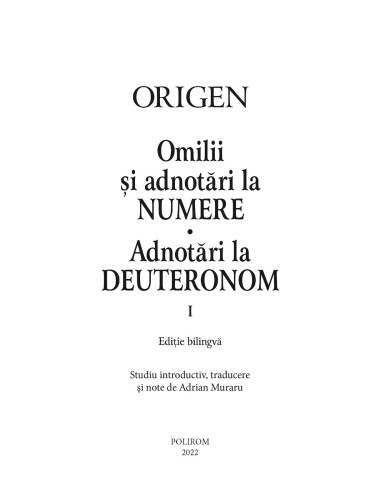 Omilii și adnotări la Numere.... Omilii și adnotări la Numere....