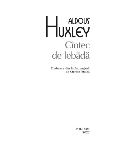 Cîntec de lebădă Cîntec de lebădă