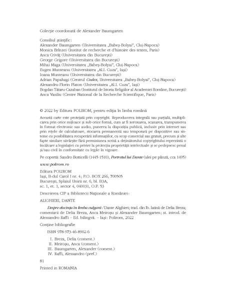 Despre elocinţa în limba vulgară