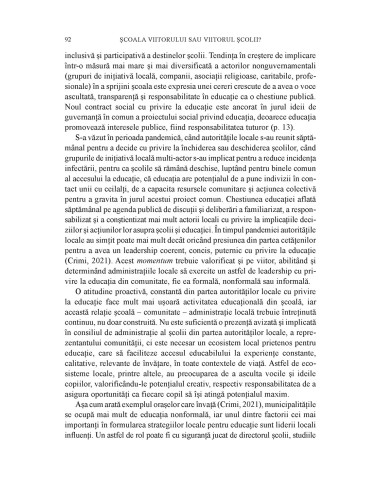 Şcoala viitorului sau viitorul şcolii?