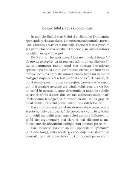 Rozariul de aur al teologiei. Prolog 