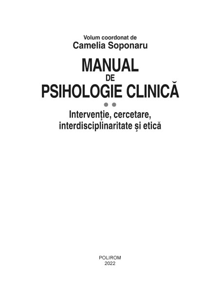 Manual de psihologie clinică 