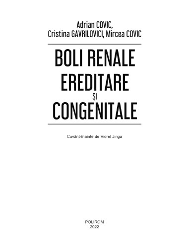 Boli renale ereditare și congenitale