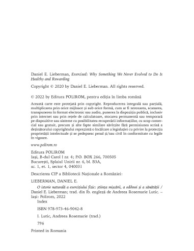 O istorie naturală a exerciţiului fizic O istorie naturală a exerciţiului fizic