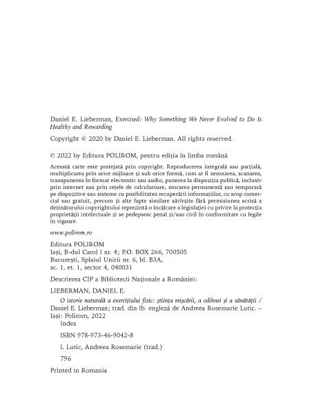 O istorie naturală a exerciţiului fizic