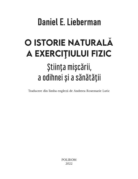 O istorie naturală a exerciţiului fizic