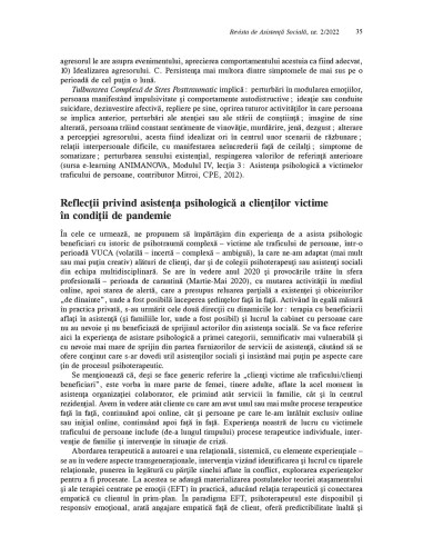 Revista de asistenţă socială. Nr. 2/2022 Revista de asistenţă socială. Nr. 2/2022