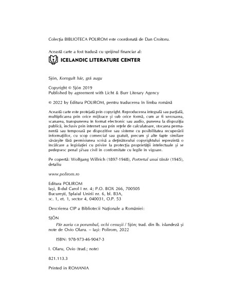 Păr auriu ca porumbul, ochi cenuşii