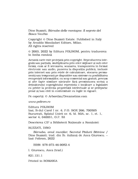 Bàrnabo, omul munţilor * Secretul Pădurii Bătrâne