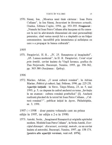 Ioan Petru Culianu. Bibliografie. 2....