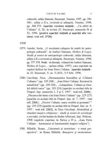 Ioan Petru Culianu. Bibliografie. 2....