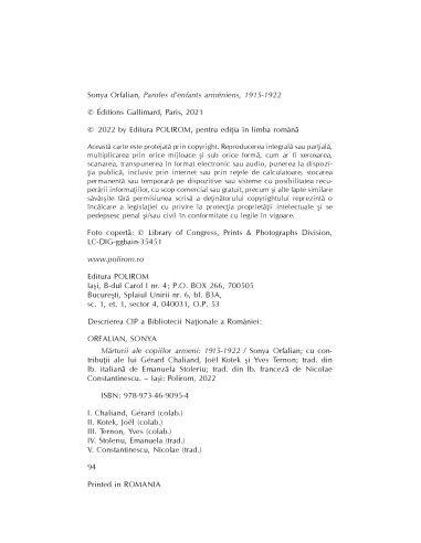 Mărturii ale copiilor armeni. 1915-1922