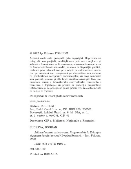 Adâncul acestei calme creste