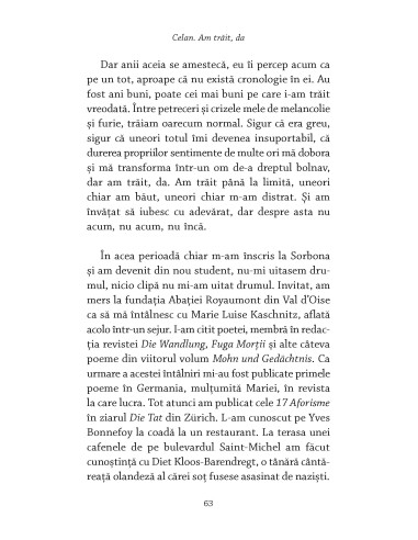 Celan. Am trăit, da Celan. Am trăit, da