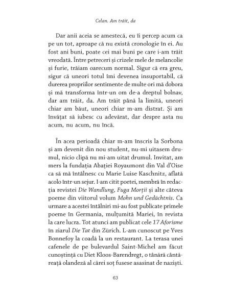 Celan. Am trăit, da