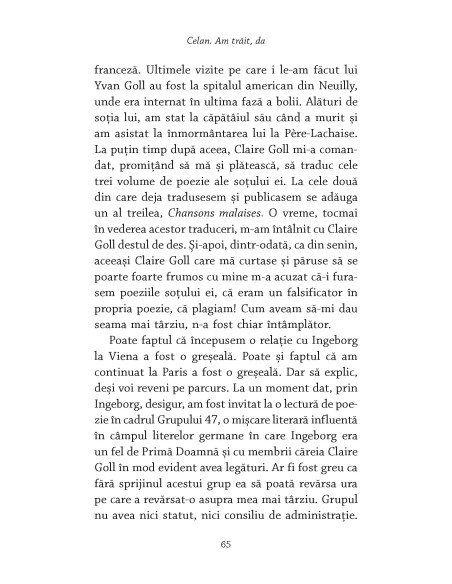 Celan. Am trăit, da