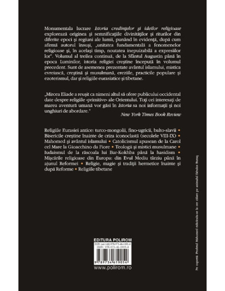 Pachet promoţional Istoria credinţelor şi ideilor religioase