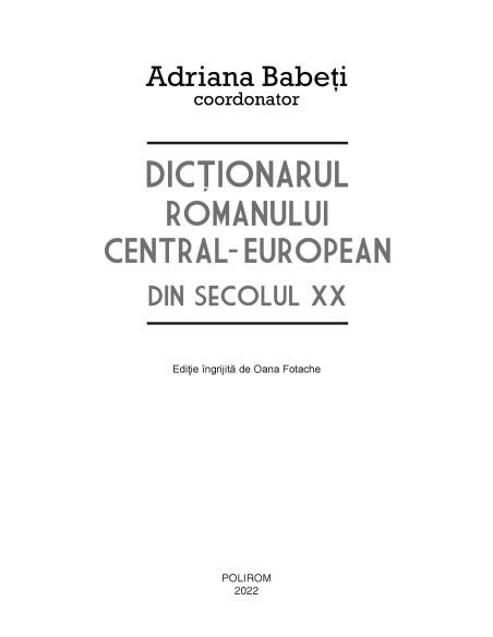 Dicţionarul romanului central-european din secolul XX