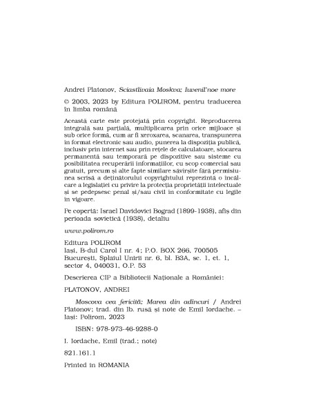 Moscova cea fericită * Marea din adâncuri