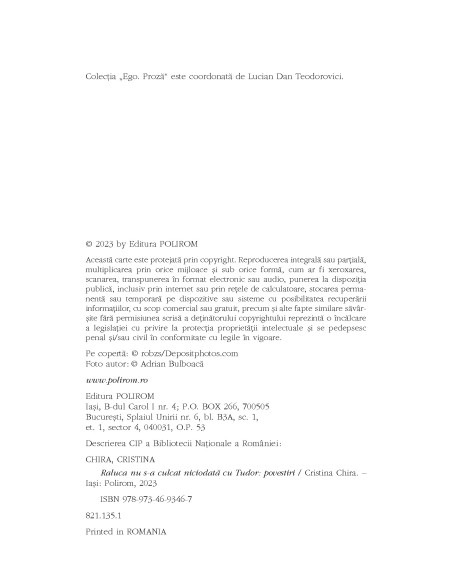 Raluca nu s-a culcat niciodată cu Tudor