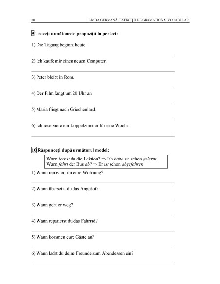 Limba germană. Exerciţii de gramatică şi vocabular