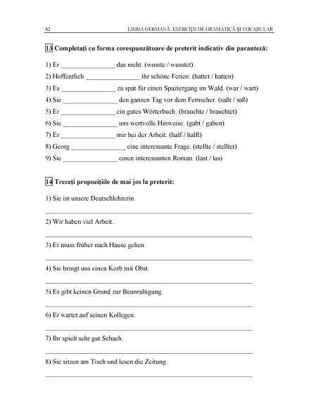 Limba germană. Exerciţii de gramatică şi vocabular