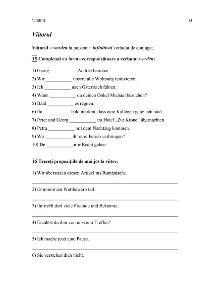 Limba germană. Exerciţii de gramatică şi vocabular