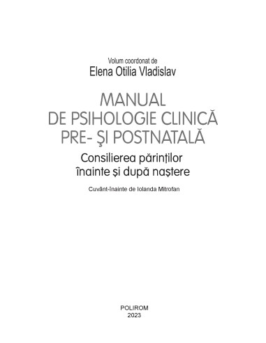 Manual de psihologie clinică pre- şi...