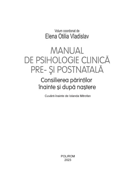 Manual de psihologie clinică pre- şi postnatală