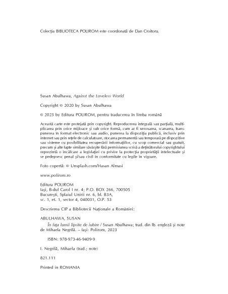 În faţa lumii lipsite de iubire