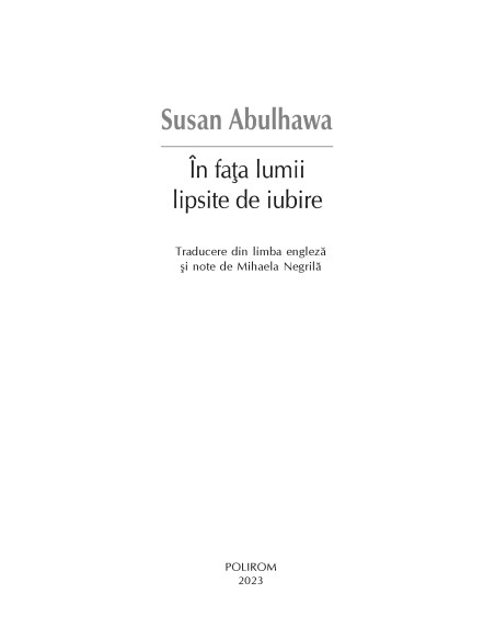 În faţa lumii lipsite de iubire