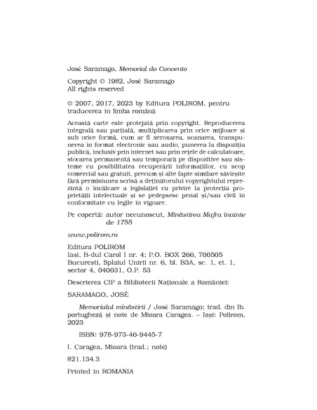 Memorialul mânăstirii