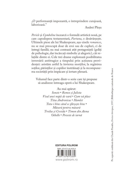 Shakespeare interpretat de Adrian Papahagi. Pericle * Cymbeline * Furtuna